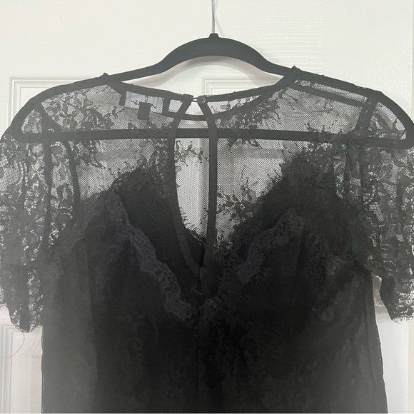 Lulus black lace shirt- Small - Picture 4 of 6